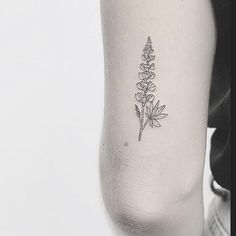 a small flower tattoo on the arm