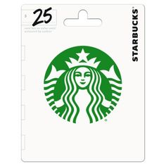 the starbucks logo is shown on a white card