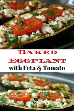 baked eggplant with feta and tomato is the perfect side dish for any meal