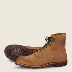 Men's Iron Ranger 6-Inch Boot in Light Brown Leather 8083 | Red Wing Redwing Iron Ranger, Red Wing Heritage Boots, Red Wing Iron Ranger, Iron Ranger, Mens Chukkas, Wing Shoes, Casual Leather Shoes, Red Wing Shoes, Light Brown Leather