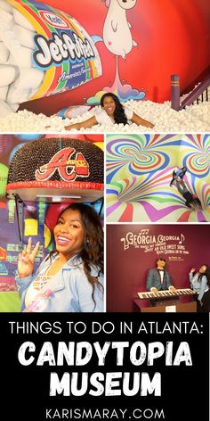 Picture collage from the Candytopia Museum in Atlanta for kids and families. Atlanta With Kids Things To Do, Places To Go In Atlanta Ga, Atlanta Birthday Ideas, Things To Do In Atlanta With Kids, Things To Do Atlanta Georgia, Fun Things To Do In Atlanta Georgia, Atlanta Things To Do, What To Do In Atlanta Georgia, Atlanta Georgia Things To Do In