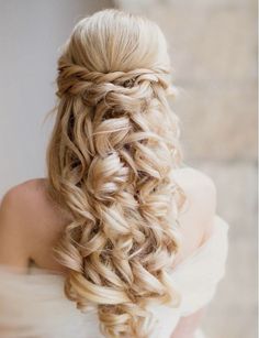 semi recogido de novia Romantic Hairstyles, Elegant Wedding Hair, Wedding Hair Down, Long Blonde, Sirius Black