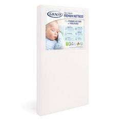 the back side of a cribco mattress with its cover pulled up to reveal an image of a baby's head