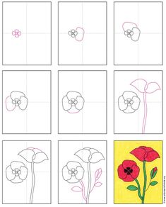 how to draw flowers step by step with pictures for children and adults in the style of flower