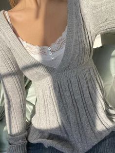 ⚡Buy 2023 Solid V Neck Crochet A Line Hem Sweater Gray S under $38.00 in Sweaters at AnotherChill.com Online. Style: Casual/Street/Vintage/Sweet/Preppy. Fabric Content: Spandex. Fit Type: Loose Fit. Neckline: V Neck. Sleeve Length: Long Sleeve. Versatile Elegance: Embrace a fusion of casual, street, vintage, sweet, and preppy styles in this sweater, perfect for any occasion, from relaxed hangouts to retro-themed gatherings.. Premium Craftsmanship: Crafted from Spandex, this sweater combines comf Milkmaid Tops, V Neck Crochet, Preppy Fabric, Milkmaid Top, Jeans Outfit Winter, Pullover Outfit, Crop Top Dress, Hem Sweater, Really Cute Outfits