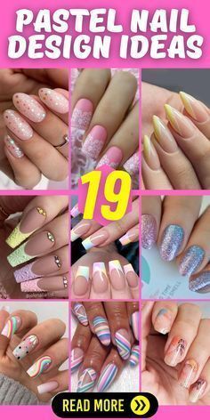 Pastel Nails Ideas, Spring Vacation Nails, Stripe Nail Art Designs, Nail Ideas Simple, Pastel Color Nails, Lace Nail Art, Fun Summer Nails, Simple Spring Nails, Pastel Nails Designs