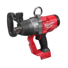 a red and black drill is on a white background