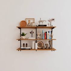 Wall Mounted Shelving Units - 3 Shelf Wood Wood Open Shelving, Wall Mounted Shelving, Wall Mounted Shelving Unit, Open Shelving Units, Ceiling Shelves, Case Study Houses, Ceiling Storage, Black Sugar, Shelf Wood