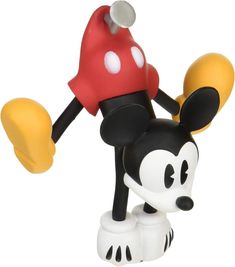 a mickey mouse figurine with a red hat