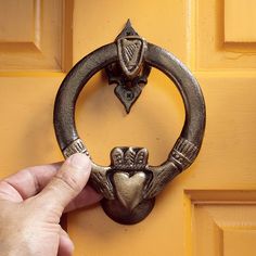 Claddagh Authentic Foundry Iron Door Knocker - Tuesday Morning - Decorative Objects Ornate Door, Door Knobs And Knockers, Celtic Style, Iron Door, Design Toscano, Door Knocker, Unique Doors, Iron Doors, Beautiful Doors