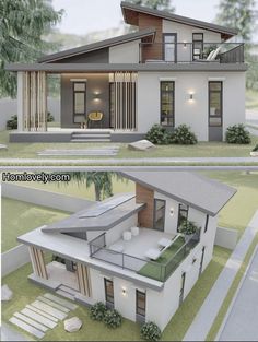 two views of the same house from different angles