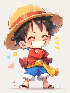 Luffy Cute Drawing, Anime Chibi One Piece, Chibi One Piece Characters, Chibi Luffy Kawaii, Zoro Chibi, Chibi One Piece, Chibi Luffy, Luffy Cute, Luffy Sticker