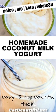 homemade coconut milk yogurt recipe in a jar