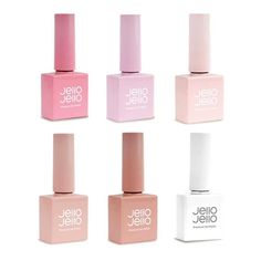 Nail Polish Korean, Jello Jello Nail Polish, Korean Gel Nail Polish Brands, Gel Nail Products, Korean Gel Polish, Jelly Polish, Jelly Nail Polish, Nail Polish Packaging, Gel Nail Polish Brands