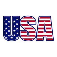 the word usa with an american flag pattern