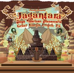 the poster for jagannara, an animated musical show with characters on stage