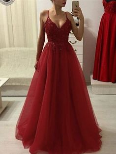 Burgundy Formal Dress, Winter Formal Dresses, Tulle Evening Dress, Beaded Tulle, Red Evening Dress, Beaded Prom Dress, Red Prom, Grad Dresses, Tulle Prom Dress