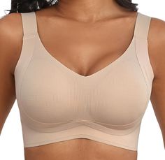 PRICES MAY VARY. SEAMLESS & NON-STEEL RING DESIGN： Our Bralettes for women adopts double cross pull design. Naturally fit the human body curve, gathering anti-sagging, lightly support, shaping a good breast shape. Increase side ratio, collect underarm & back fat, collect side breasts, anti-expansion, wear more sexy rounded breast shape. V-NECK DAILY DESIGN: V-neck design on the chest shows your collarbone and cleavage, no compression, no binding. Back U-shape design, invisible hook and eye back Stacked Haircuts, Plus Size Bras, Sleep Bra, Back Fat, Comfortable Bras, Body Curves, Soft Bra, Full Coverage Bra, Plus Size Bra