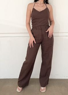 Designed by Trois The Label. The Annie Pant is a polished summer staple. These high-waisted linen pants are the perfect piece to dress up or down all year long. 100% linen Available in bone & black Return Policy High Waisted Linen Pants, Summer Staples, Linen Pants, Jumpsuit, Dress Up, High Waisted, Pants, Black, Design