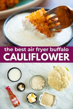 the best air fryer buffalo cauliflower recipe is made with only three ingredients