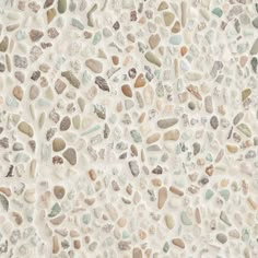 a white wall with many different colored rocks on it