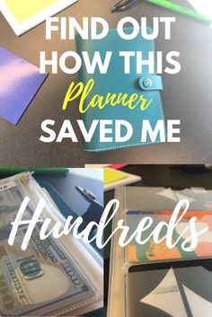 the words find out how this planner saved me on top of money and folders