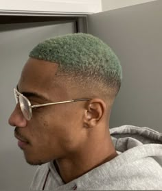 Shaved Bleached Hair Guy, Men’s Dyed Buzzcut, Buzzcut Colored Hair Men, Men Buzzcut Dyed, Hair Color Ideas For Men Black, Buzzcut Black Man, Color Buzzcut, Colored Buzzcut Men, Buzz Cut Black Man