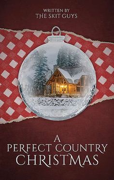 a christmas ornament hanging on a red and white checkered table cloth with the words, a perfect country christmas written below it