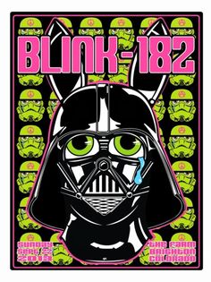 a poster with a darth vader helmet on it's face and the words blink