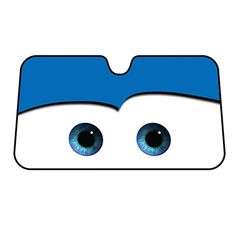 an eye with blue and white stripes is shown in the shape of a rectangle