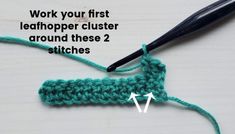 the crochet stitch is being worked on