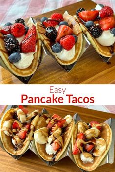 the pancake tacos are ready to be eaten