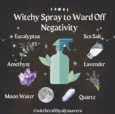 Happy Witches, Energy Cleansing Spray, Energy Clearing Spray, Protection Magick, Water Spells, Lunar Witch, Feminine Symbols, Smudge Spray, Witchy Tips