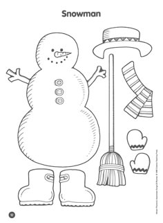 a snowman is holding a broom and some other things to do with it in the winter