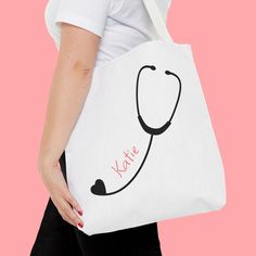 Stethoscope With Heart Tote Bag, Custom, Personalized, Nurse Student Gift, Nursing School, Gifts For Women, Doctor, Cute, Tote Bag (AOP) Women Doctor, Heart Tote Bag, Nursing School Gifts, Nurse Student, Tote Bag Custom, Nursing Student Gifts, Student Gift, Large Storage, School Gifts