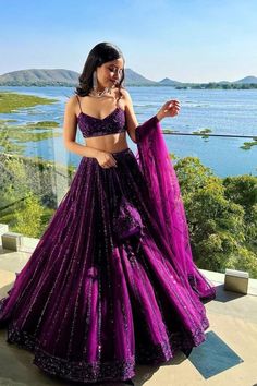 Pesenting you latest purple outfits for brides 💜#weddingbazaar #indianwedding #purplelehenga #purplelehengacolorcombos #purplelehengabridal #purplelehengalight #purplelehengadark #purplelehengapastel #purplelehengadesigns #purplelehengasimple #purplelehengasonamkapoor #purplelehengaroyal #purplelehengajayantireddy #purplelehengawine #purplelehengadusty #purplesareelight #purplesareedark #purplesareewedding #purplesareeplain #purplegownelegant #purplegownindian #purplegownlight #purpleshararaset Wedding Dress Styles Indian, Wedding Outfits Women, Lengha Designs, Lehenga Ideas, Lehenga For Wedding, Desi Fits, Sangeet Outfit, Purple Outfit, Trendy Outfits Indian