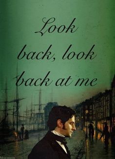 a man standing in front of a green background with the words look back, look back at me