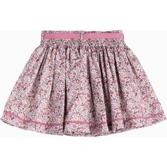 This beautiful skirt is made in Liberty's Ava print fabric, a pretty floral design with a fine, crisp outline dating back to the early 1930s. This beautifully illustrated design has been combined with a complementary ribbon tie around the waist and matching ric rac trim along the bottom hem. Fully lined with an elasticated waist this skirt is sure to become a firm favourite this season. | Trotters London | Liberty Print Ava Ribbon Skirt, (Pink Print, Size 10-11Y) | Maisonette collects the best c Christmas Gift Story, Ribbon Skirt, Rose Girl, Ribbon Skirts, Sleepwear Dress, Ric Rac, Liberty Print, Beautiful Skirts, Holidays With Kids