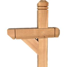 a wooden cross is shown against a white background