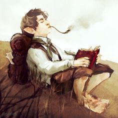 Frodo Reading, Halfling Warlock, Bard Warlock, John Howe, Hobbit Art, Middle Earth Art, Into The West, Tolkien Art, Lotr Art