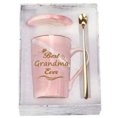 PRICES MAY VARY. ❤BEST GIFTS FOR GRANDMA: Our best grandma ever mug is specially designed for grandma, whether it’s a gift for grandma or daily use, it is the best choice to express your love. ❤UNIQUE HANDMADE GIFTS: Our best grandma ever mugs are all handmade, no two pattern of the mugs are the same, symbolizing the unique love. Replaces the regular standard gifts and stands out from the crowd. ❤EXQUISITE GIFT PACKAGING: Amazing gift ready packaging perfect for every occasion, you don’t need to Best Auntie Ever, Grandchildren Gifts, Unique Handmade Gifts, Great Grandma Gifts, Pink Coffee Mugs, Gifts For Aunt, Grandma Mug, Mother In Law Gifts, Birthday Cup