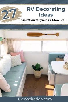 rv decorating ideas for your rv's glow - up living room and kitchen