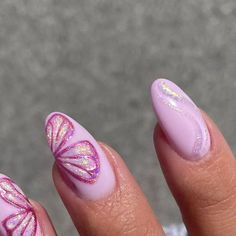 Bibble Barbie Nails, Fairytopia Nails, Sugarplum Fairy Nails, Gel X Nail Designs 2024, Barbie Core Nails, Pink Kawaii Nails, Cute Butterfly Nails, Glitterbels Nails, Butterfly Barbie