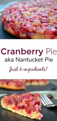 cranberry pie aka nantuck pie just 6 ingredients and it's delicious