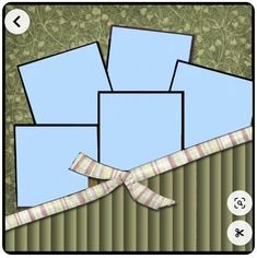 four square frames tied together with a bow on top of the other three squares in front of them