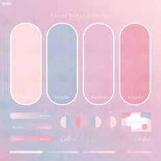 the color palettes in this poster are pastel pink, blue, and purple