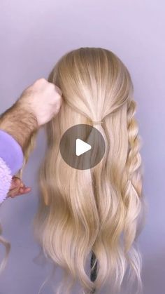 Twist Back Hairstyle Half Up, Half Up Half Down Formal Hair Long, Hairstyles Using Hair Loop Tool, Easy Dressy Hair, Half Up Half Down Thick Long Hair, Simple Hair Do For Wedding Guest, Half Up Half Down Hair Elegant, Half Up Half Down Hair Styles Casual, Simple Homecoming Hair Down