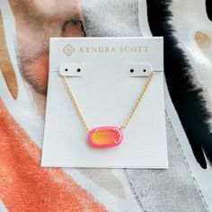 Come With Kendra Scott Dust Bag Unused 19" Chain, 0.72" L X 0.44" W Pendant 14k Gold Over Brass Sunset Ombre Illusion Meet The Latest Take On Our #1 Best Seller, The Elisa Gold Enamel Framed Short Pendant Necklace In Sunset Ombre Illusion. Featuring Our Signature Stone Shape Framed By A Pop Of Colorful Enamel, We Know You’ll Love This Necklace As Much As We Do. Preppy Bathrooms, Preppy Bedrooms, Turquoise Heart Necklace, Shell Charm Necklace, Sunset Ombre, Illusion Necklace, Gold Sunset, Kendra Scott Necklace Elisa, Black Pendant Necklace