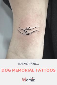 a woman's arm with the words, ideas for dog memorial tattoos