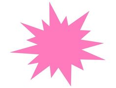 a pink starburst on a white background